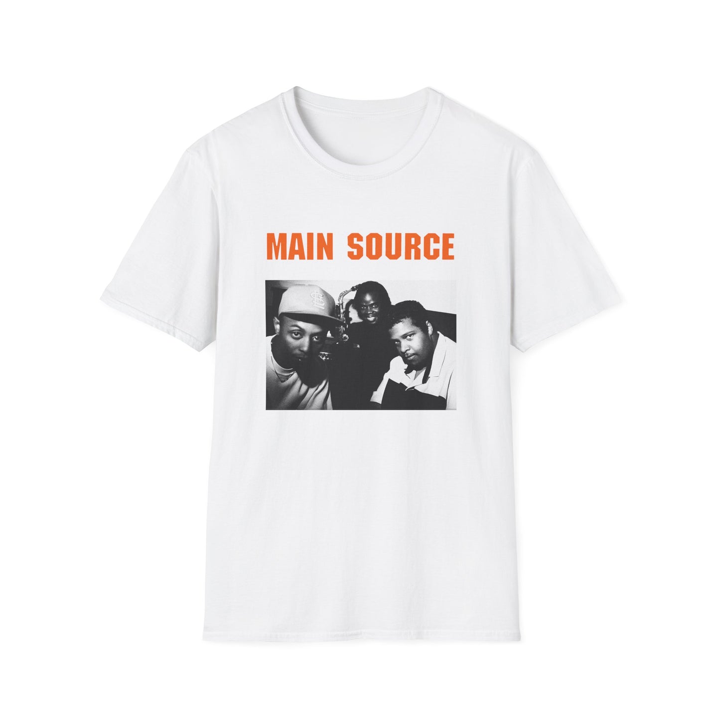 main source 90s hip hop legends photo on the couch tshirt