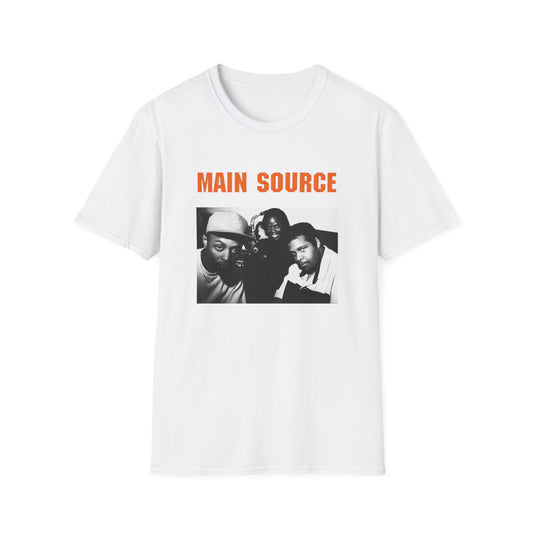 main source 90s hip hop legends photo on the couch tshirt