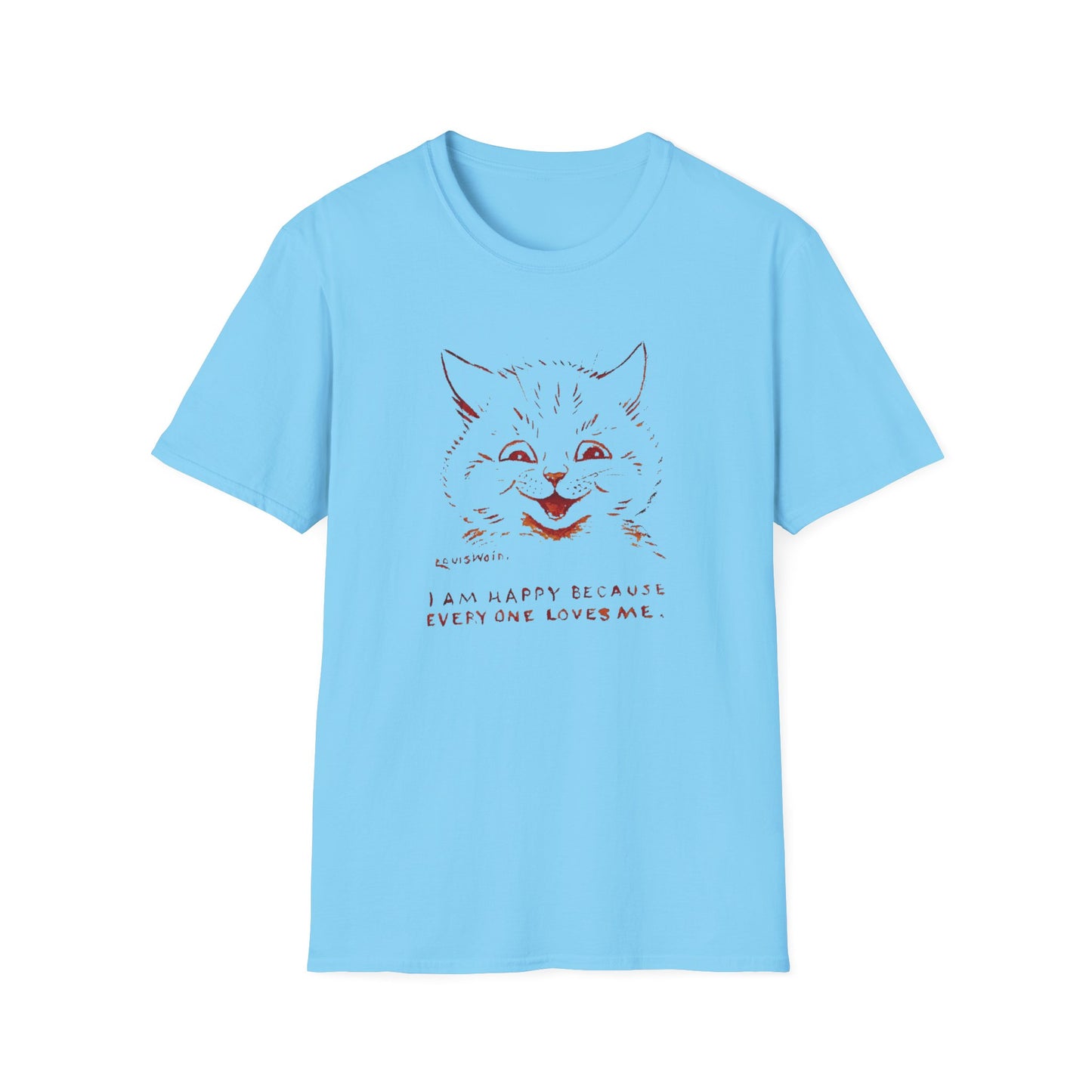 1924 louis wain cat painting i am happy because everyone loves me tshirt