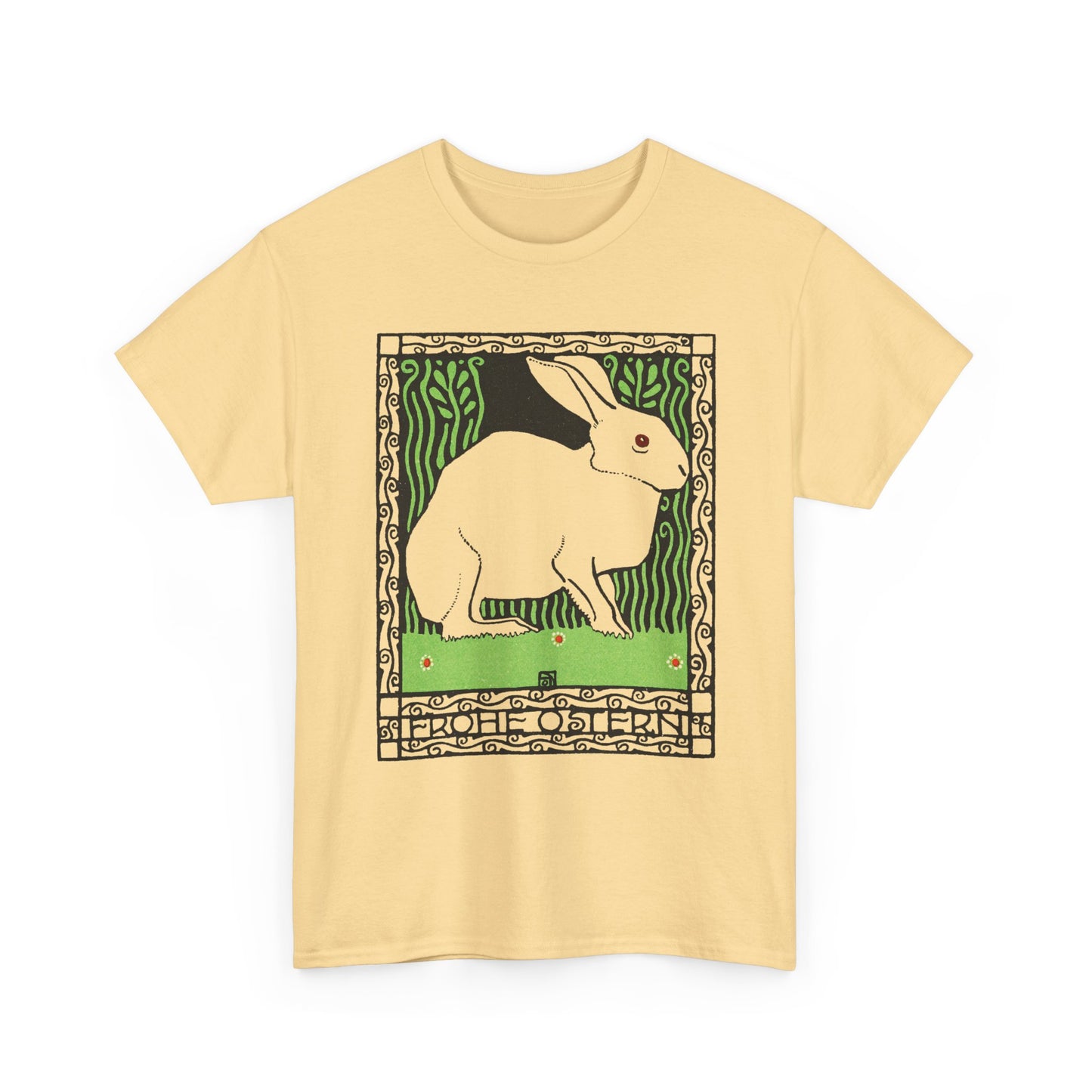 1909 josef von diveky happy easter (frohe ostern) color lithograph bunny reproduction tshirt