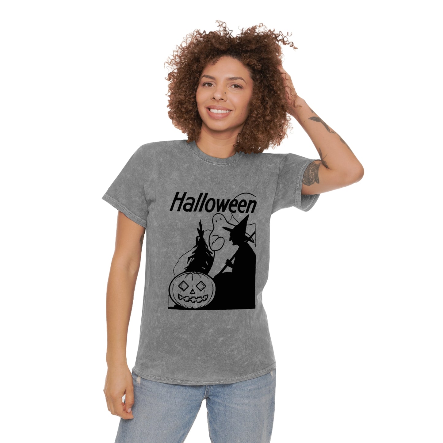 antique halloween graphic reproduction mineral wash tshirt