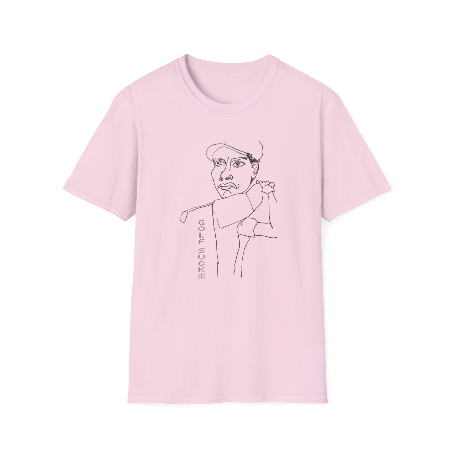 original drawing of a golfing man golf sucks maybe it does maybe it doesn't tshirt