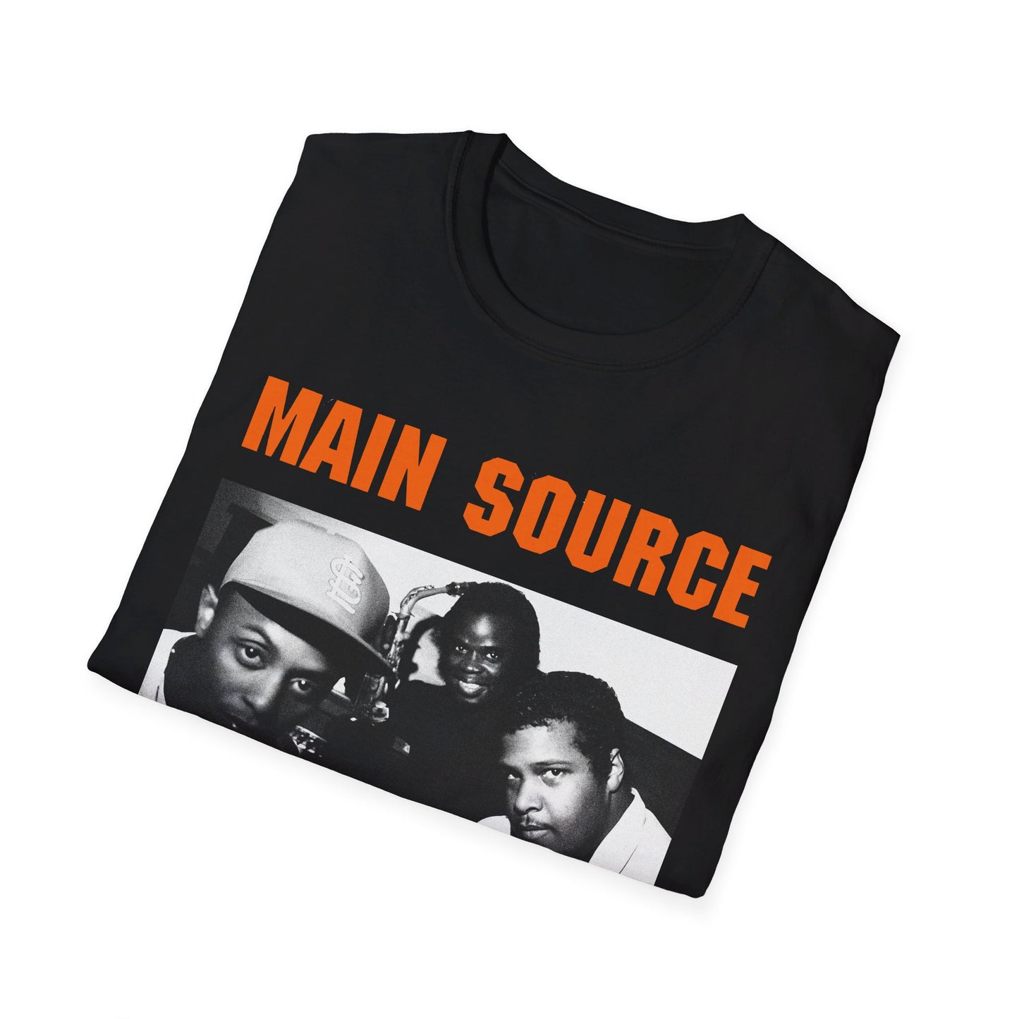 main source 90's hip hop legends photo on the couch tshirt