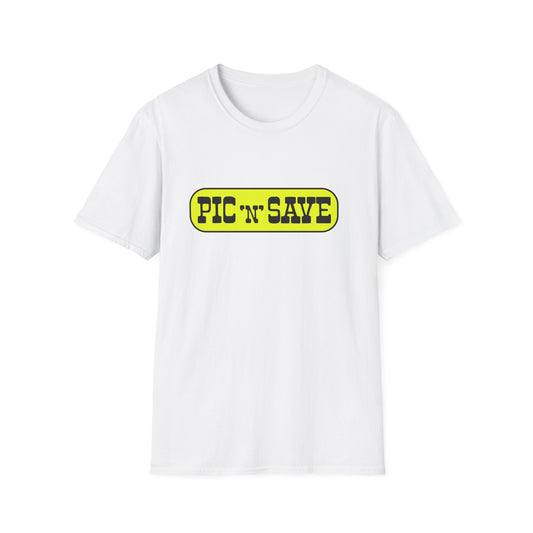 pic n save retail chain logo tshirt