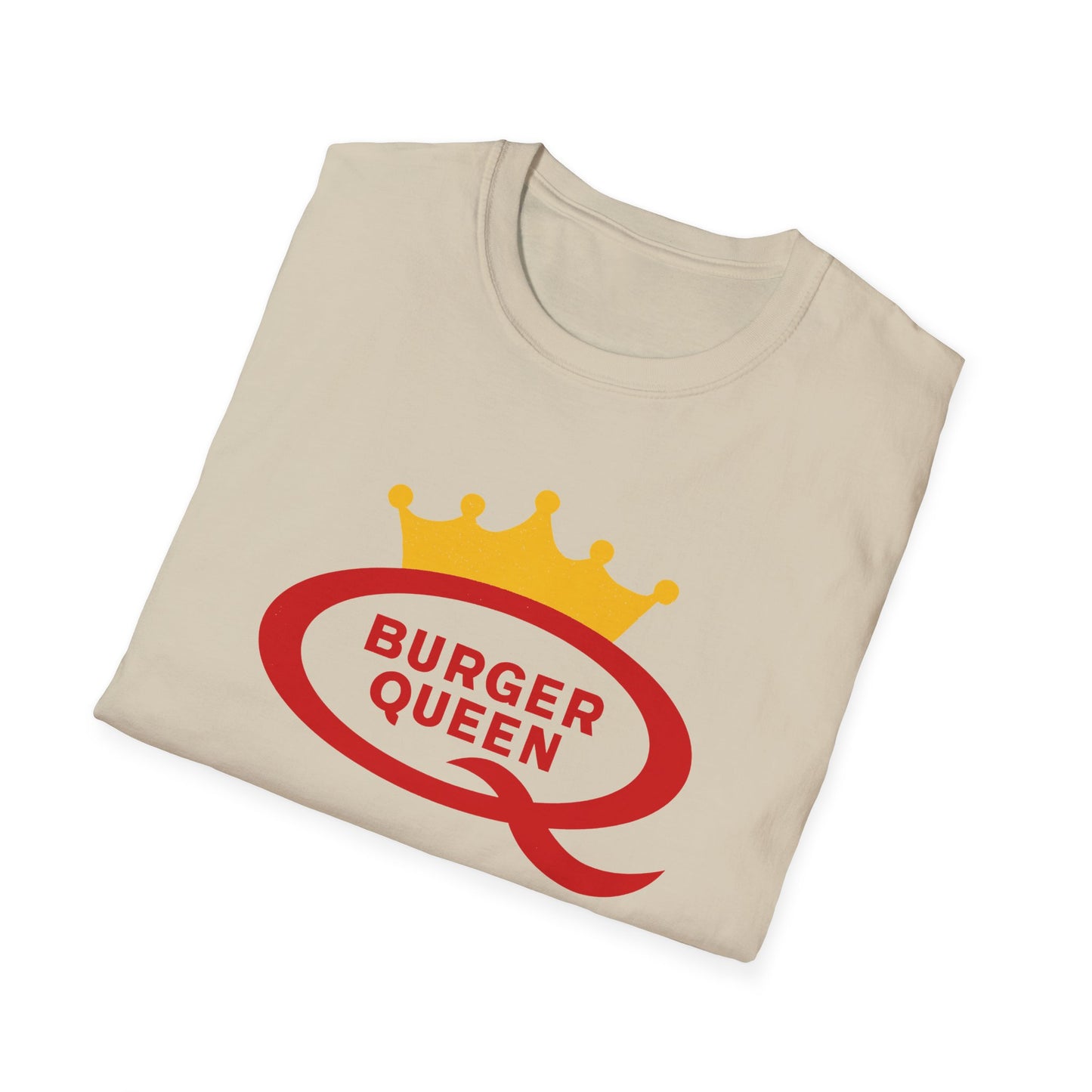vintage defunct burger queen fast food logo tshirt