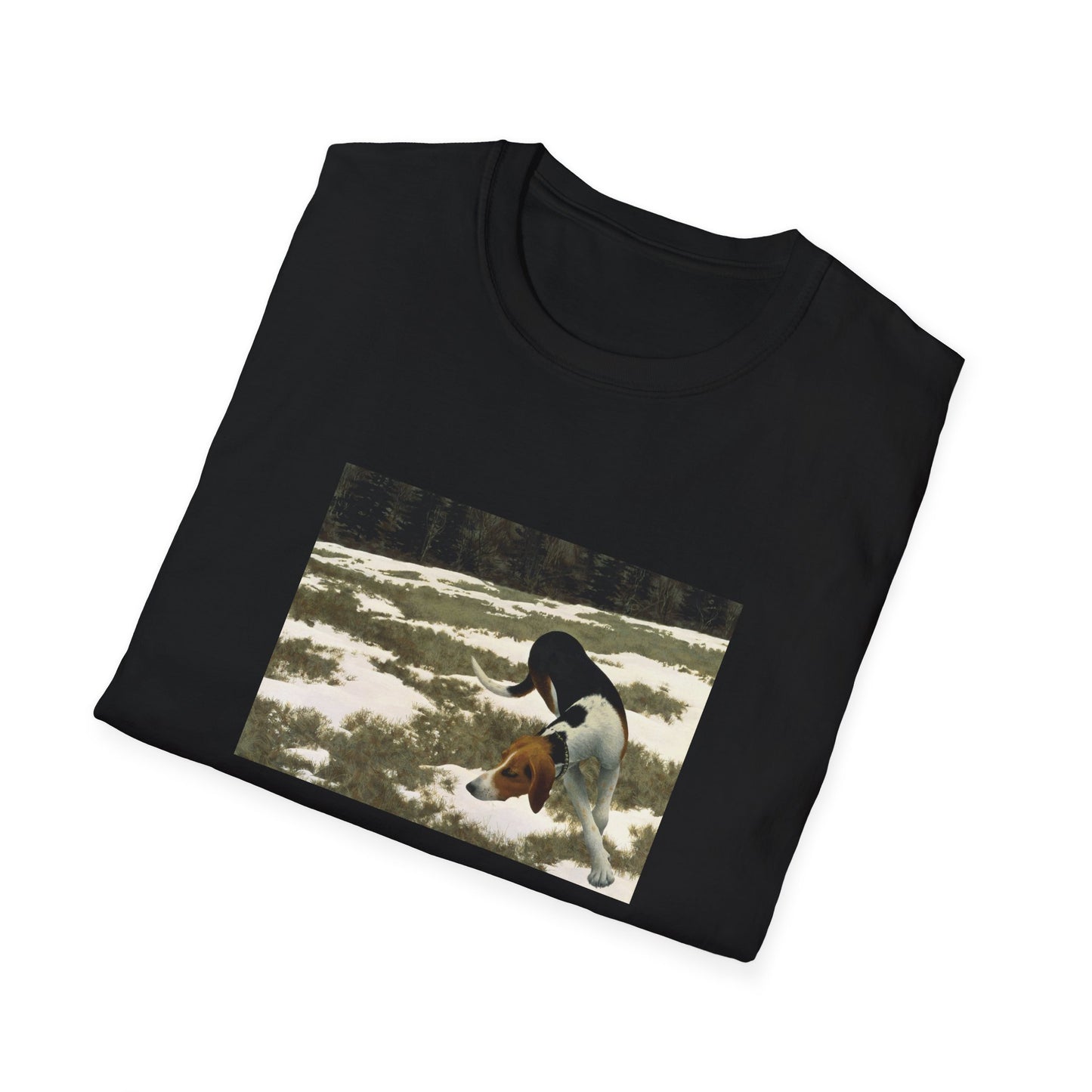 1958 hound in field by alex colville painting reproduction tshirt