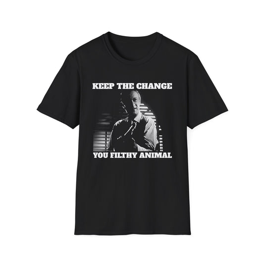 home alone gangster movie keep the change you filthy animal christmas colors tshirt