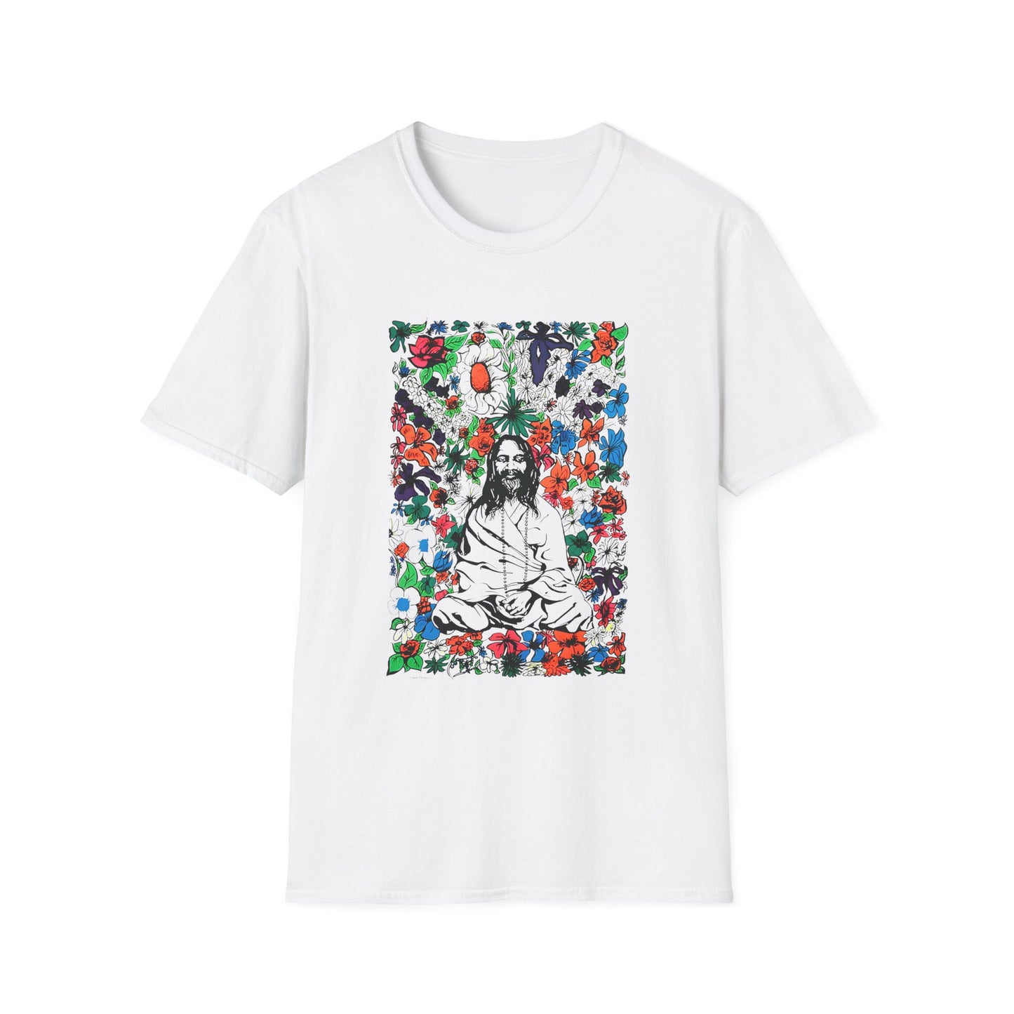 1968 original vintage protest hippy poster maharishi love flowers tshirt