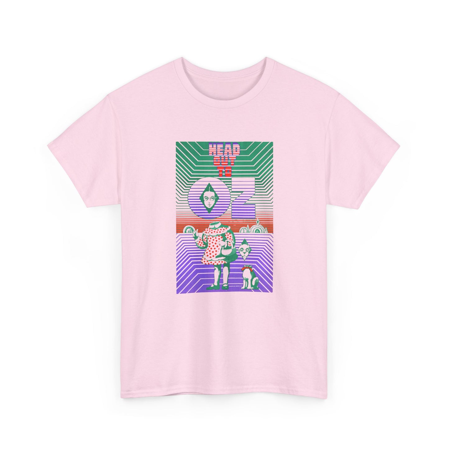 1960s head out to oz psychedelic vintage poster tshirt
