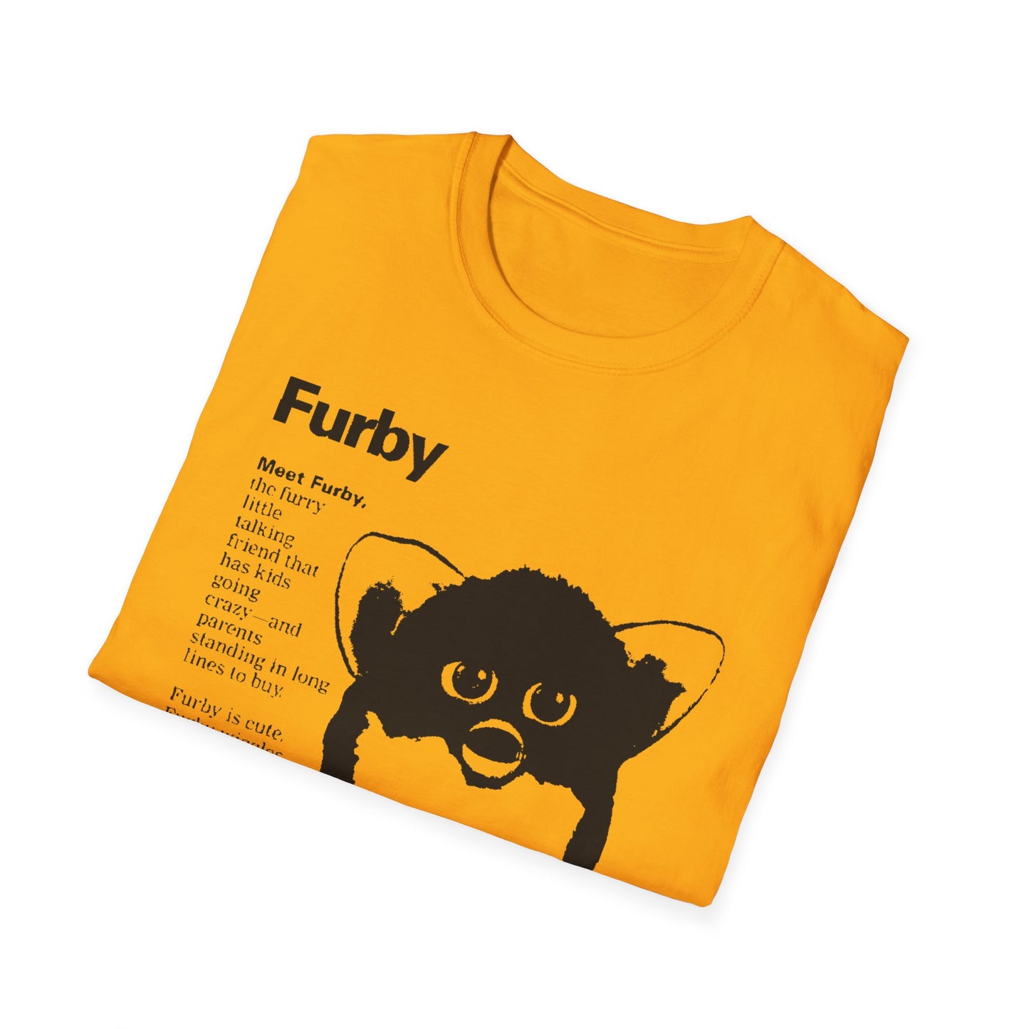 1990s furby advertisement meet furby fan art tshirt