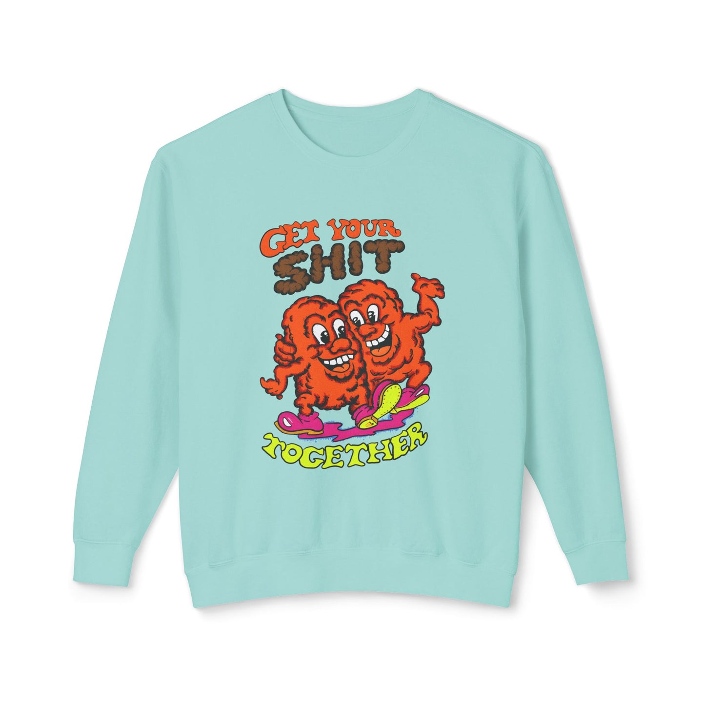 1970s graphic "get your shit together" variation design 100% cotton sweatshirt