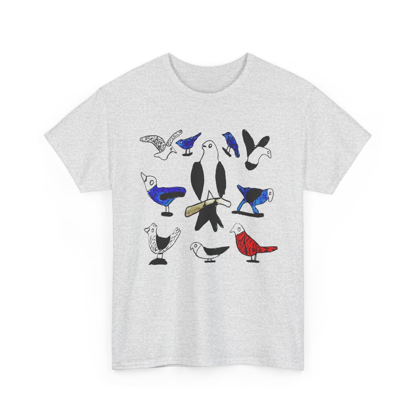 1970s untitled birds painting by canadian folk artist joseph sleep custom edit tshirt