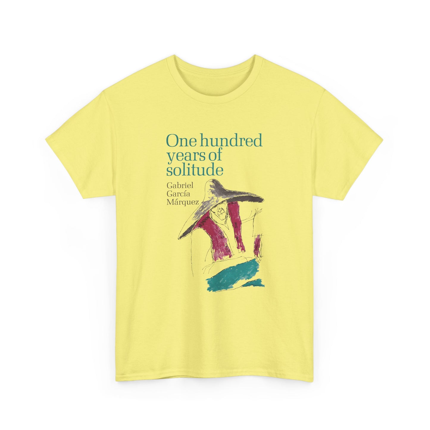1967 gabriel garcía márquez "one hundred years of solitude" book cover tshirt