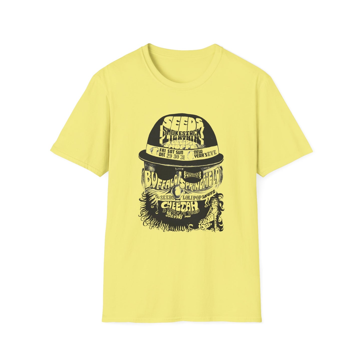 1960s show poster tshirt the seeds buffalo springfield lolipop shoppe tshirt