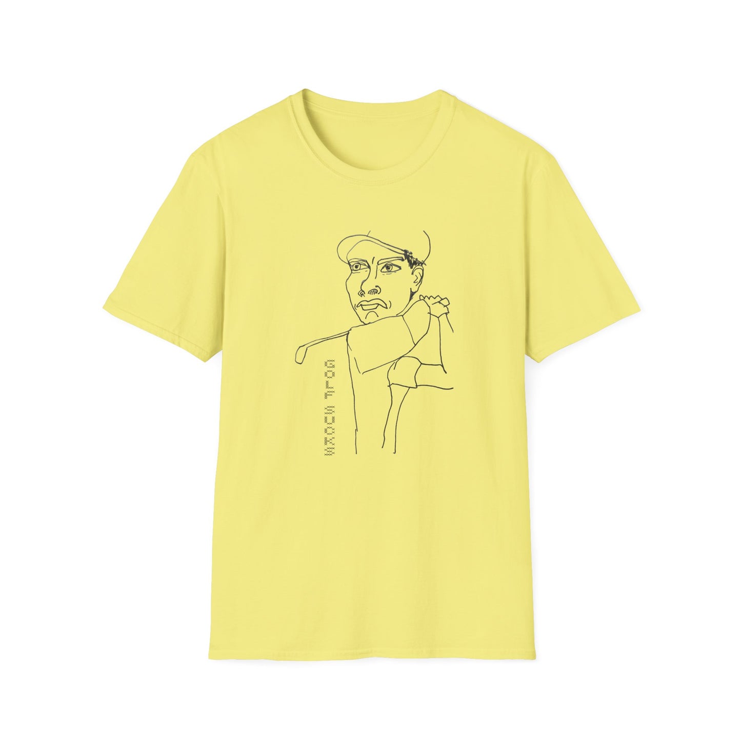 original drawing of a golfing man golf sucks maybe it does maybe it doesn't tshirt