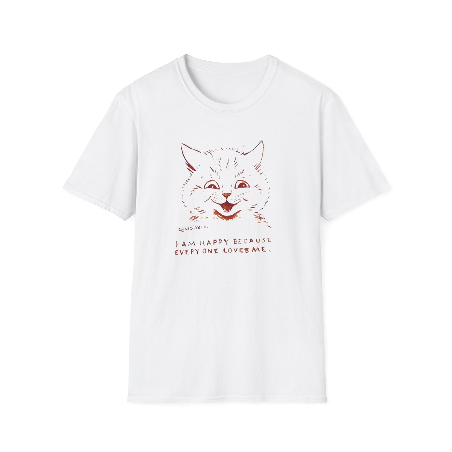 1928 louis wain cat painting "i am happy because everyone loves me" tshirt