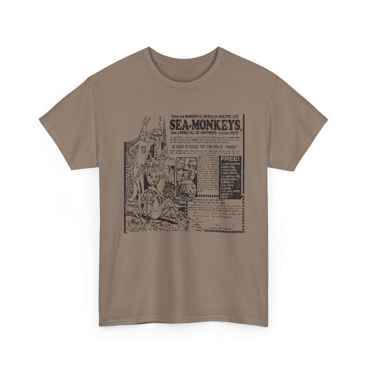 1973 sea monkeys insta pet advert black and white reproduction tshirt