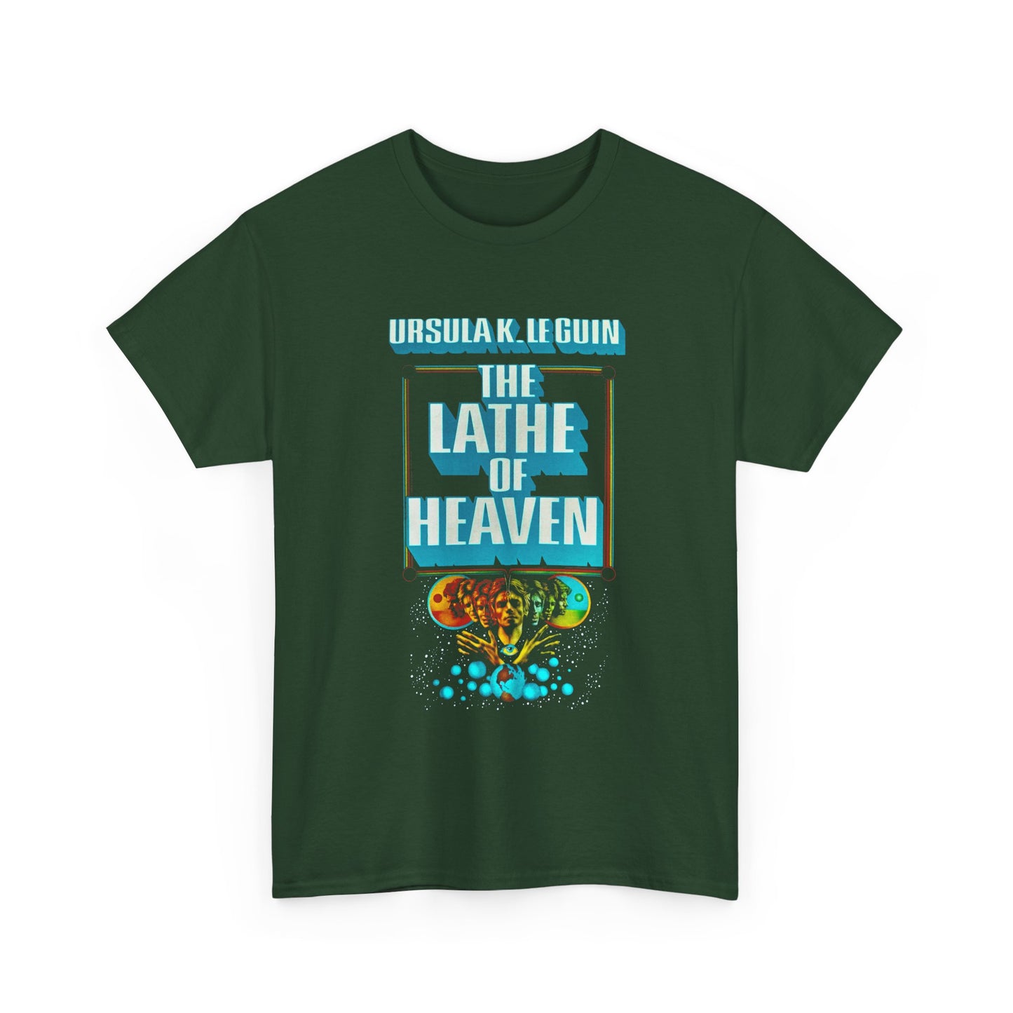 1971 ursula k le guin sci fi novel lathe of heaven variant with name book cover tshirt