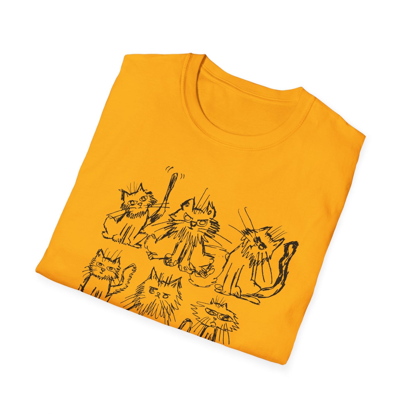 original drawing six cats tshirt