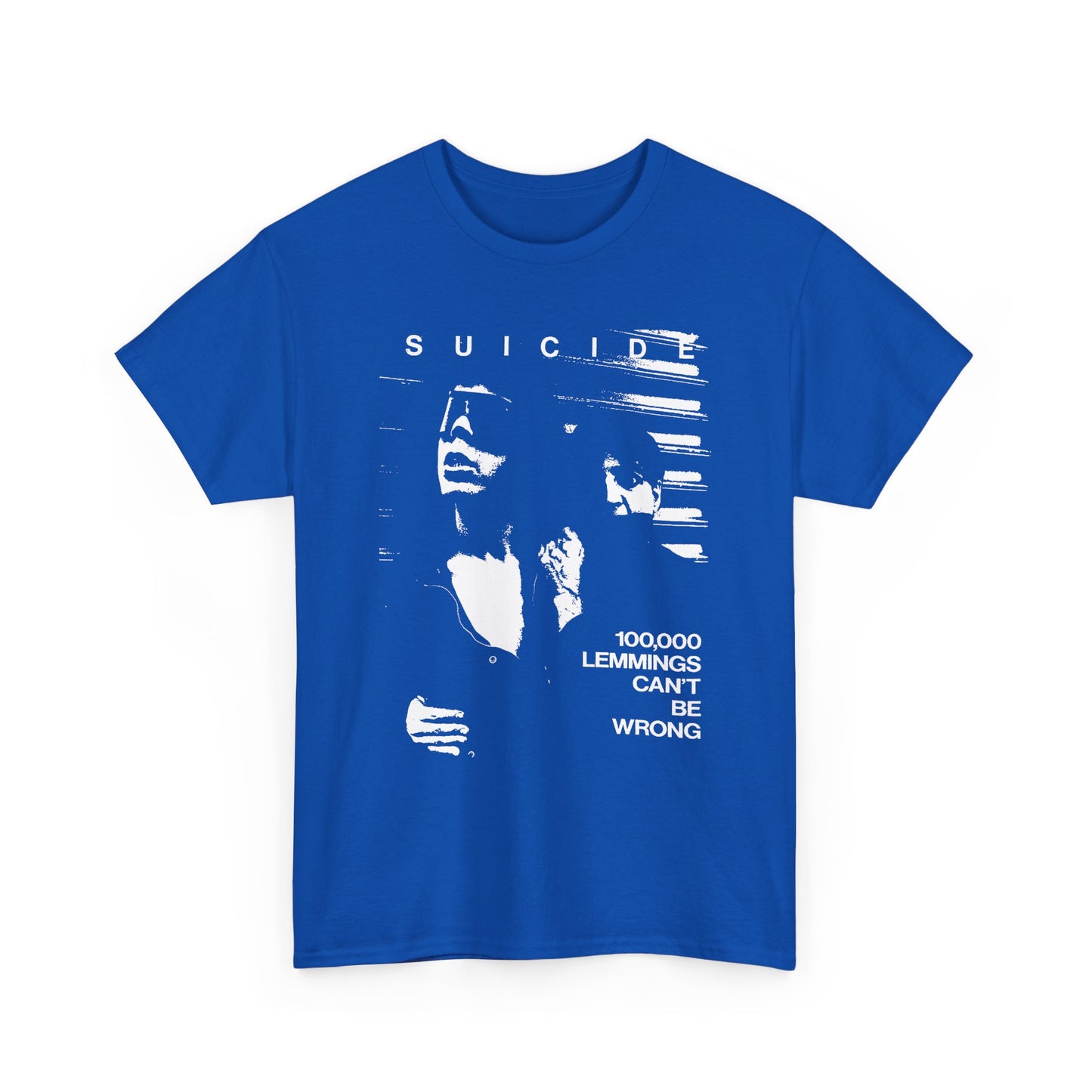 1980 zig zag magazine article on the band suicide 100 000 lemmings can't be wrong graphic tshirt