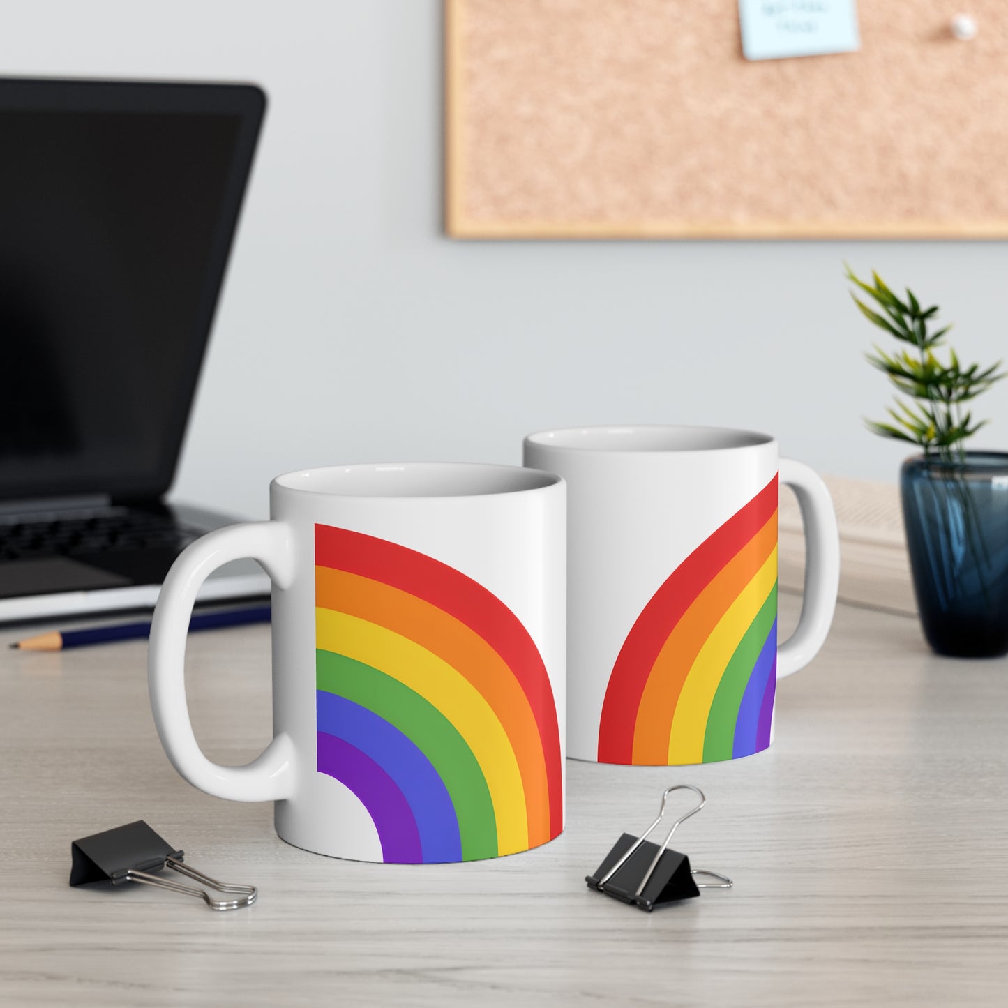 vintage inspired rainbow mug