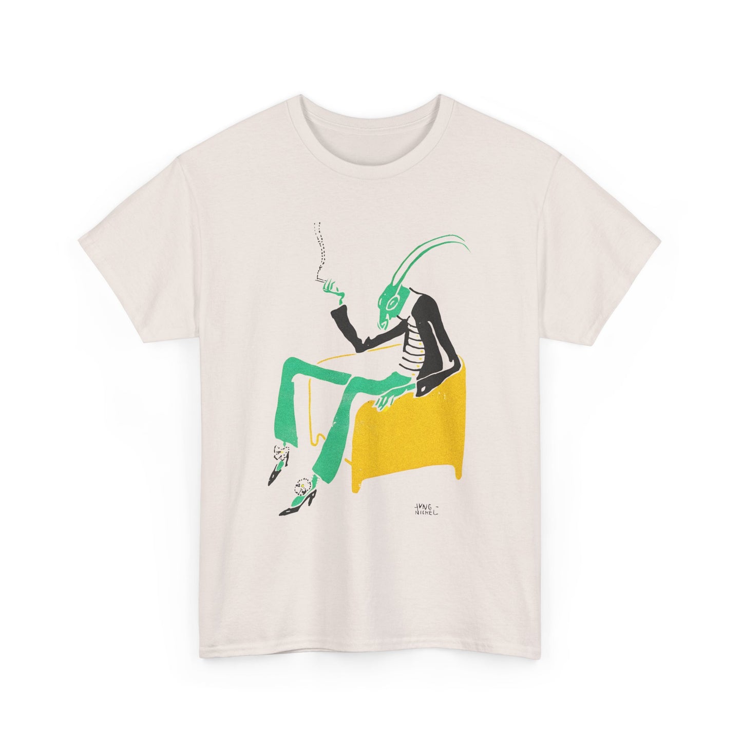 1911 cricket in an armchair painting by ludwig heinrich jungnickel reproduction tshirt