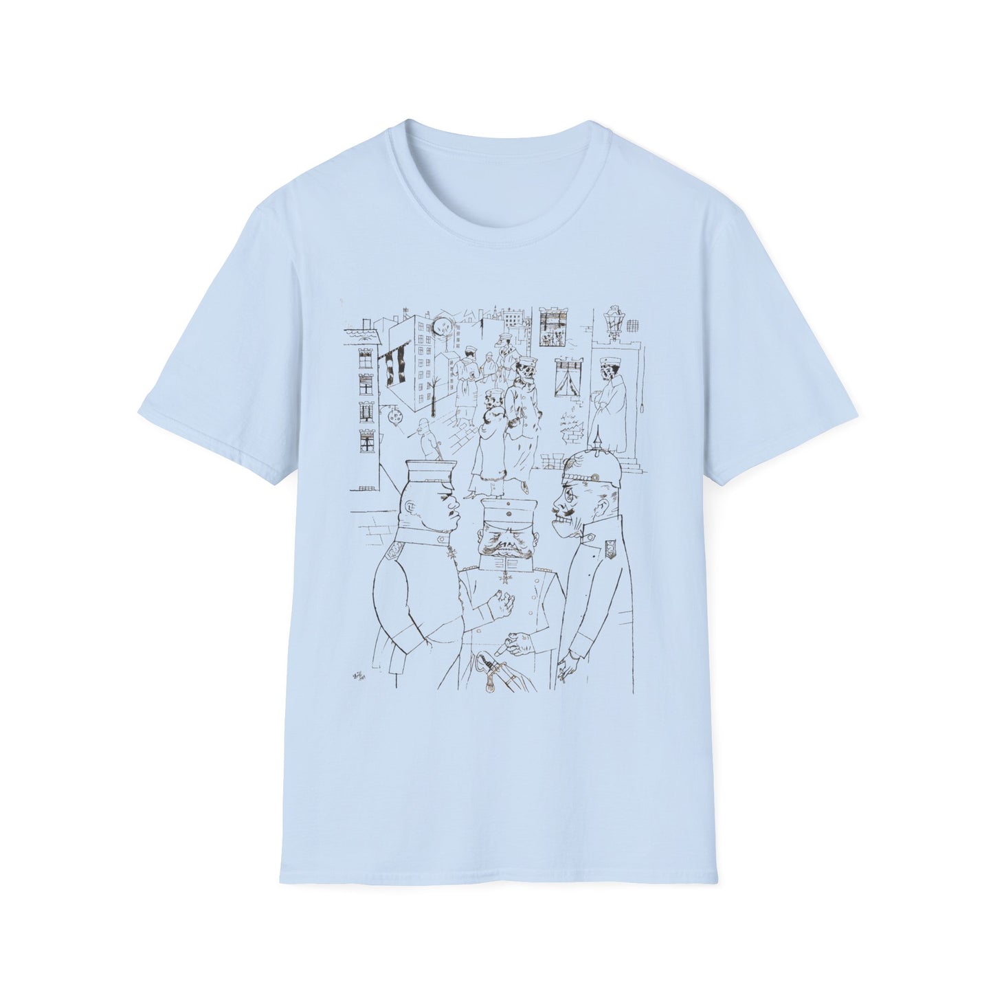 1919 george grosz lithograph "the pimps of death" tshirt