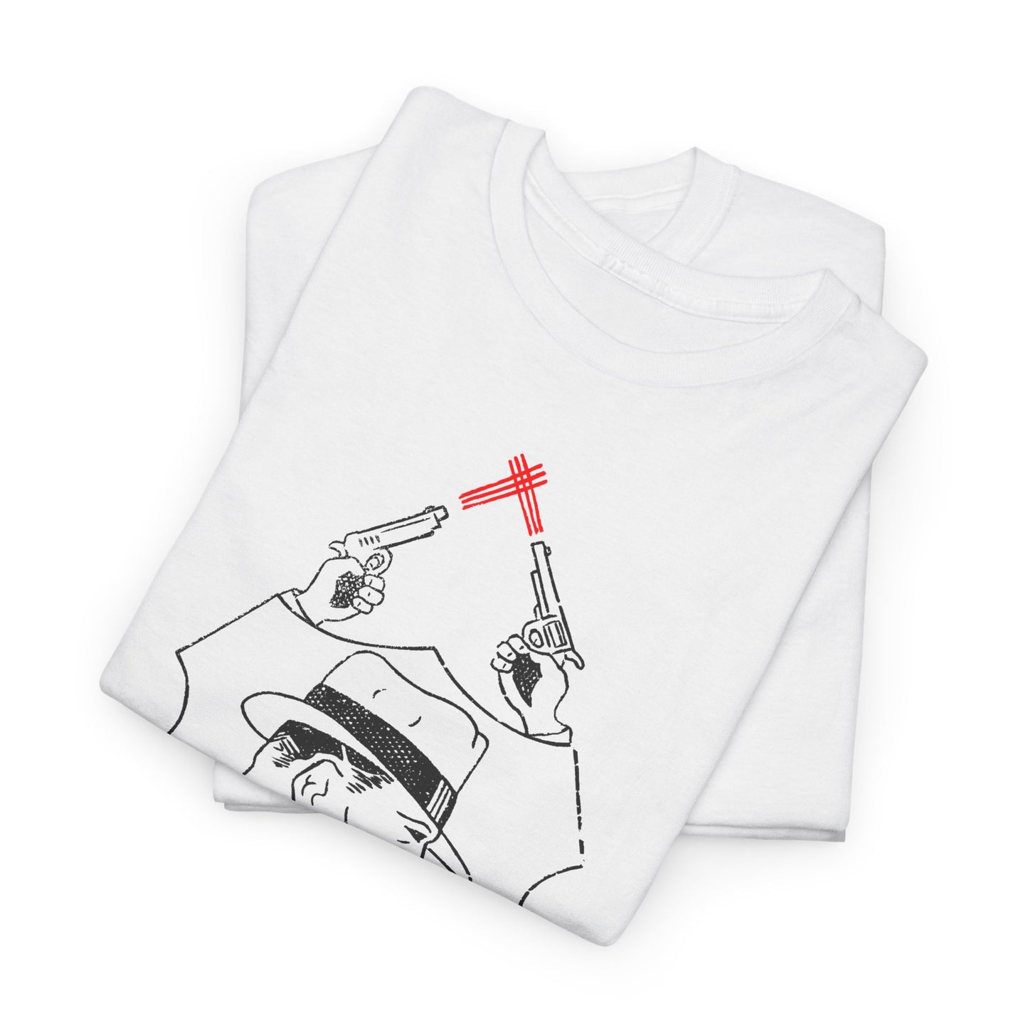 1950s dan dunn dueling guns comic strip transfer tshirt