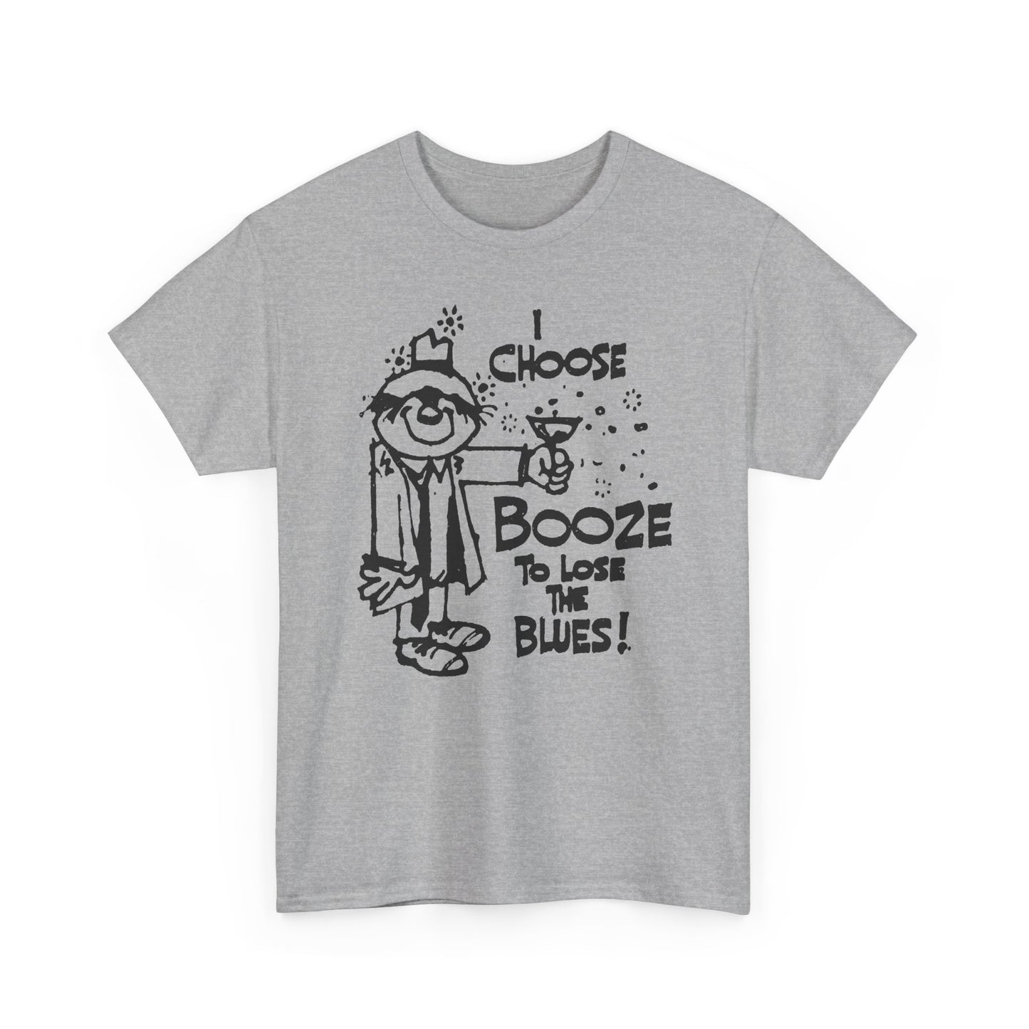 1970s i choose booze to lose the blues reproduction tshirt
