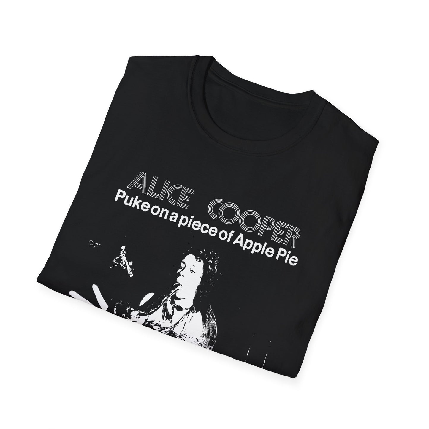alice cooper puke on a piece of apple pie bootleg from detroit show 1971 tshirt