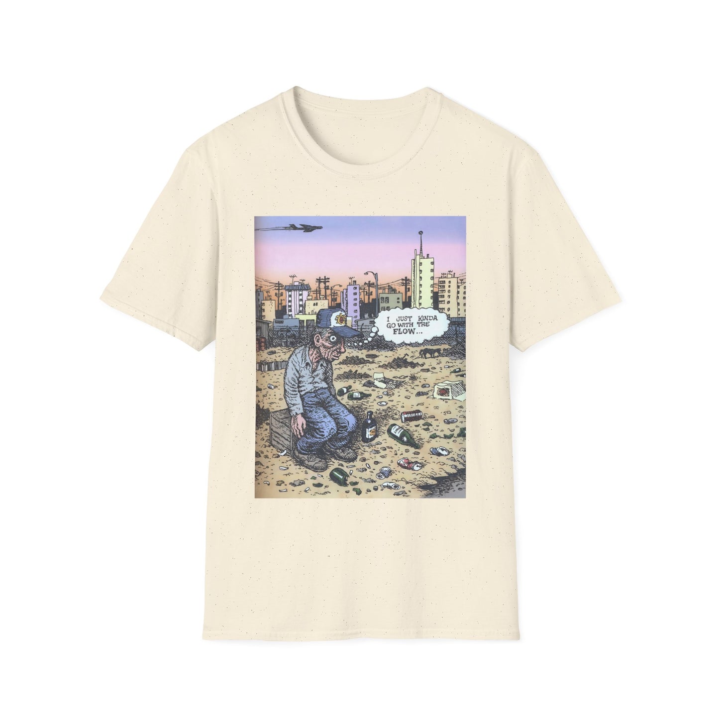 r. crumb i just kinda go with the flow color tshirt