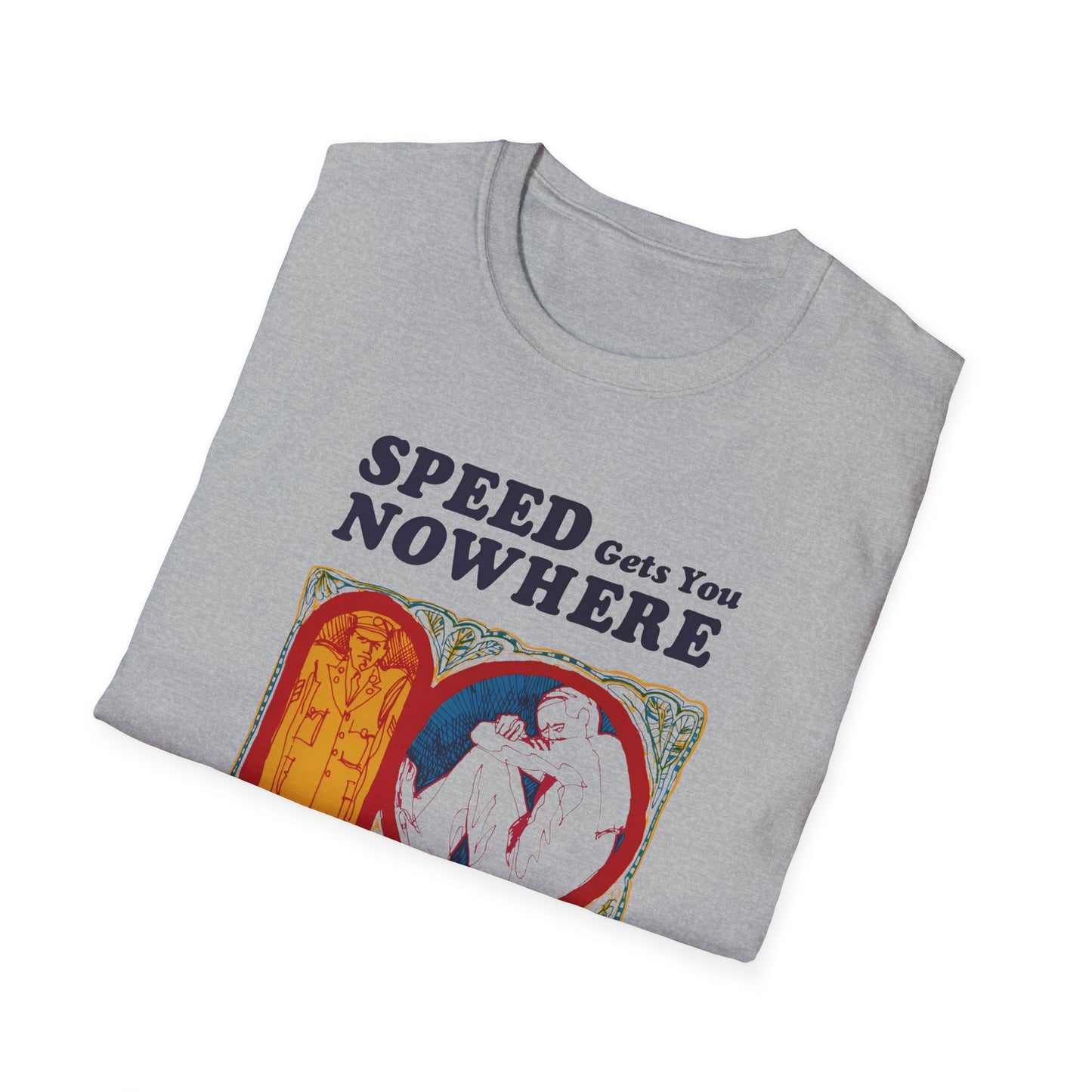 1970s anti drug campaign poster speed gets you nowhere tshirt