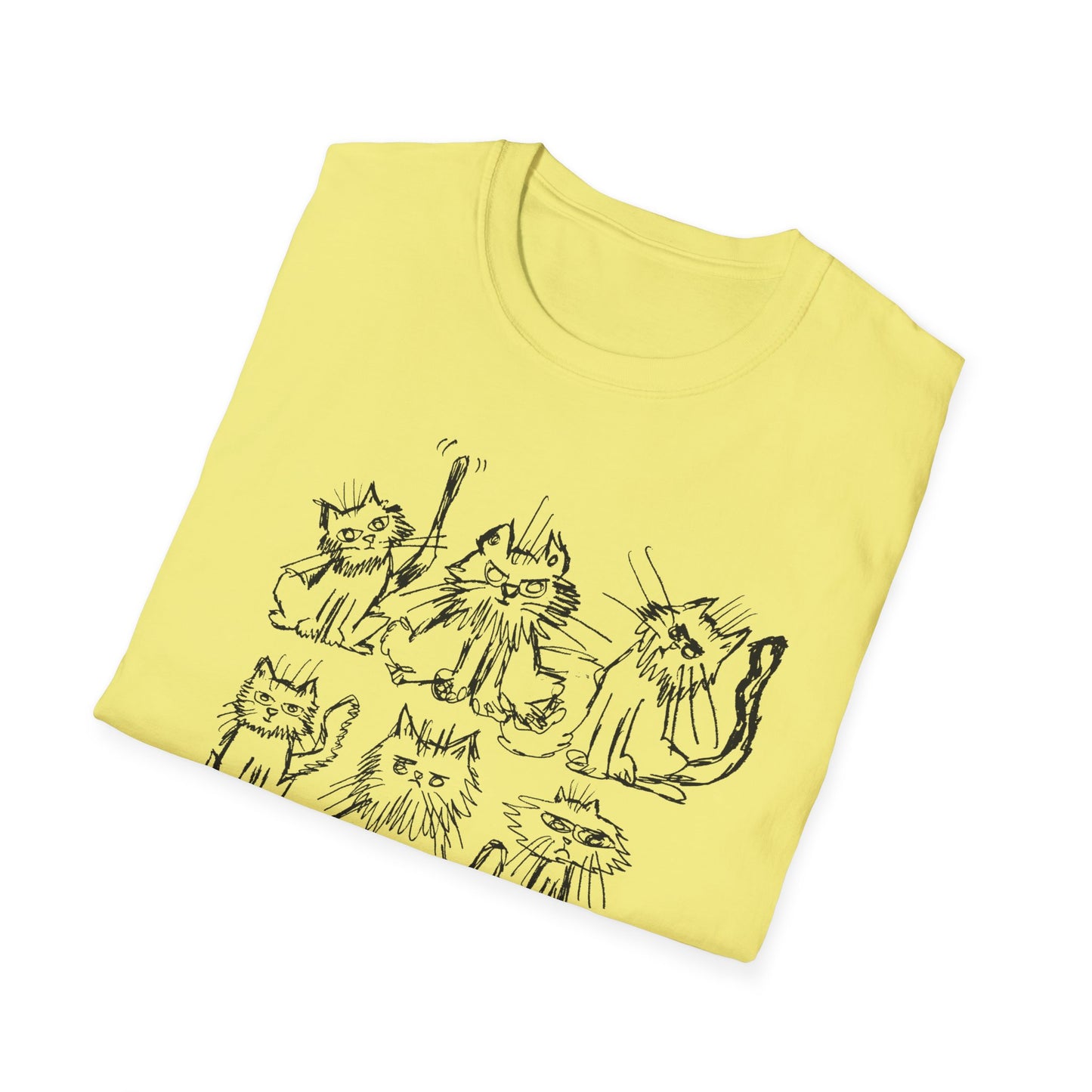 original drawing six cats tshirt