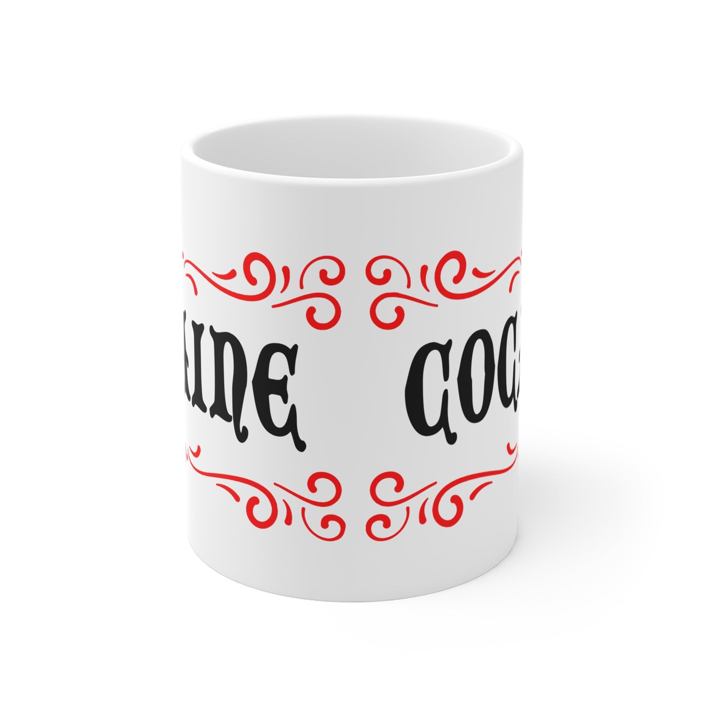 vintage inspired tongue in cheek cocaine drug mug