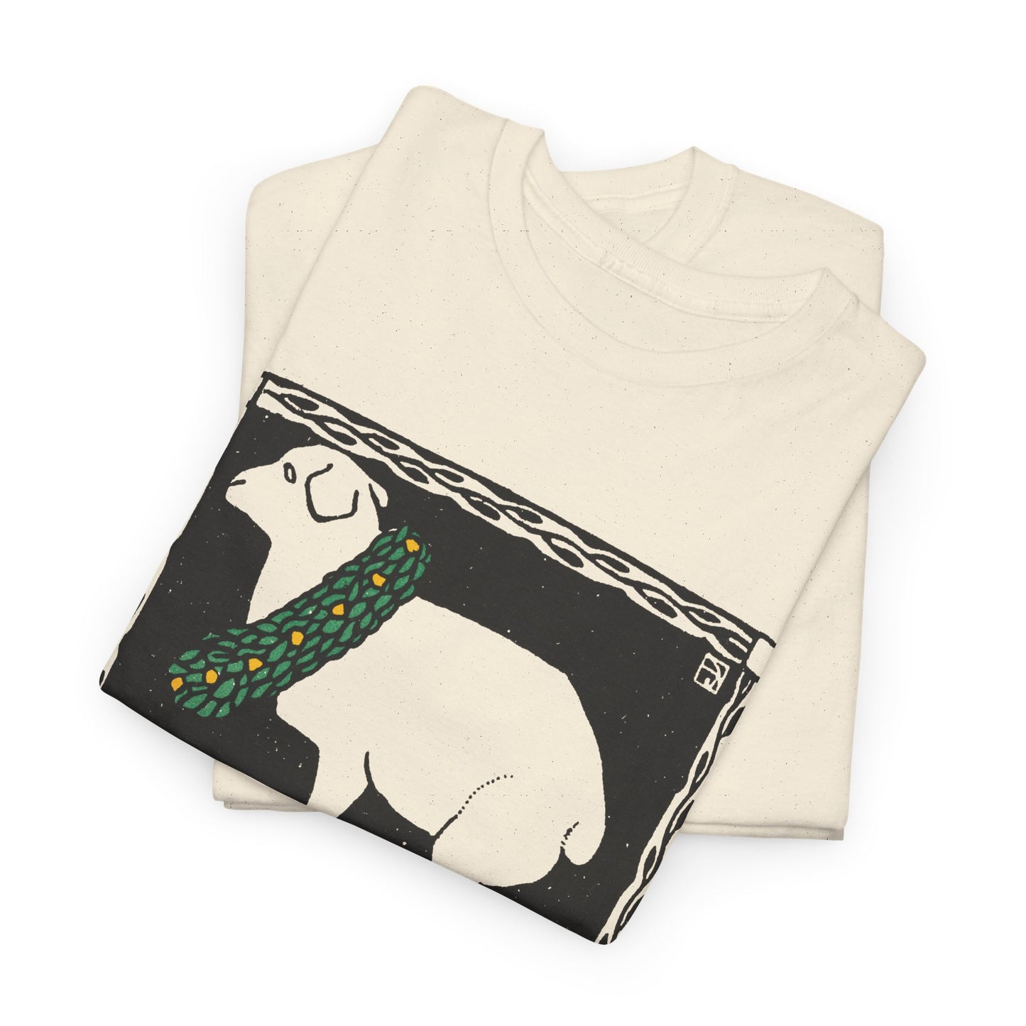 1909 josef von diveky happy easter (frohe ostern) color lithograph lamb reproduction tshirt