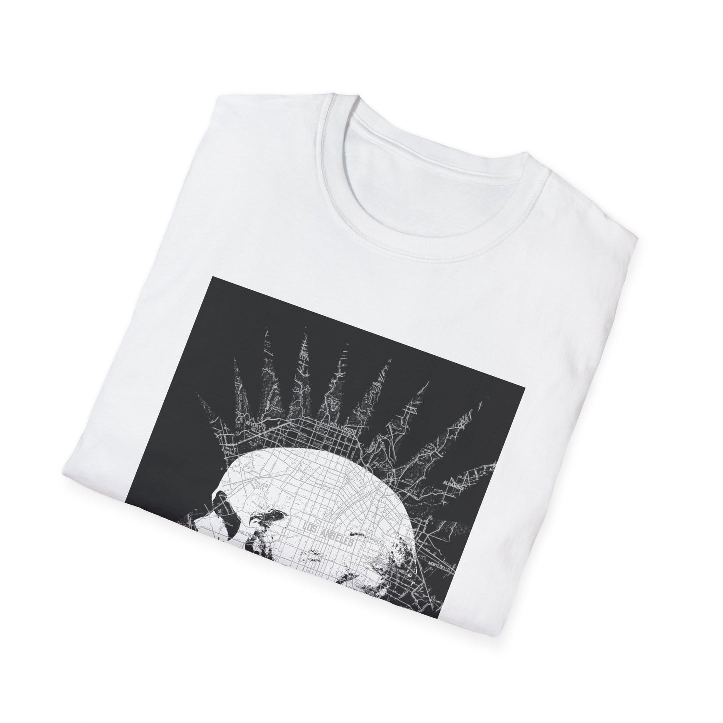 repo man skull punk in black and white with green letters tshirt