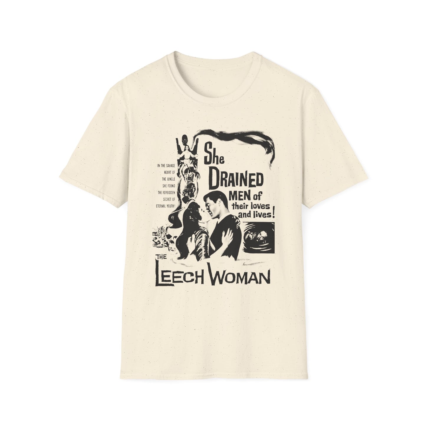 1960 low budget horror rejuvenation film the leech woman movie poster tshirt