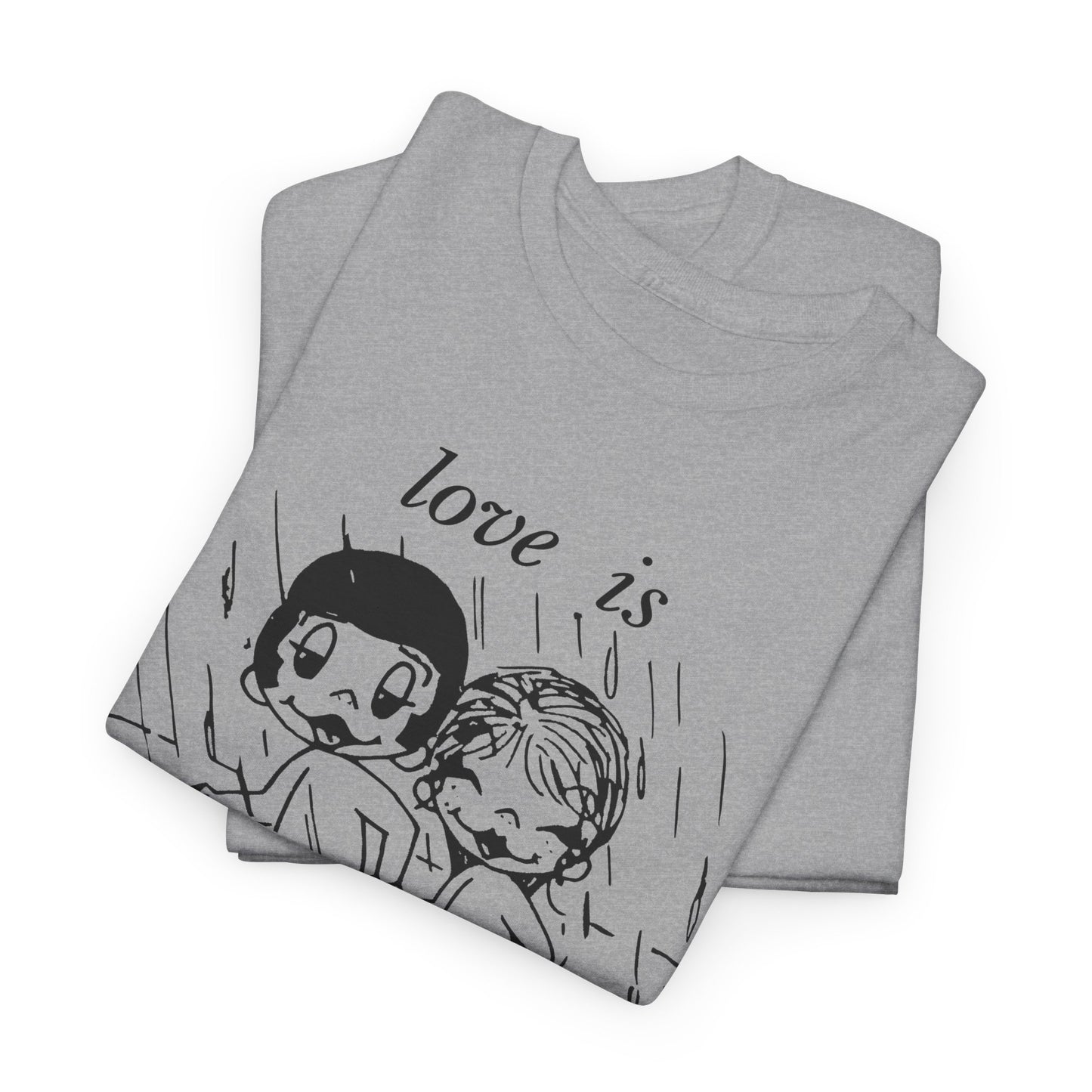 1970 graphic love is a sunny feeling on a rainy day tshirt