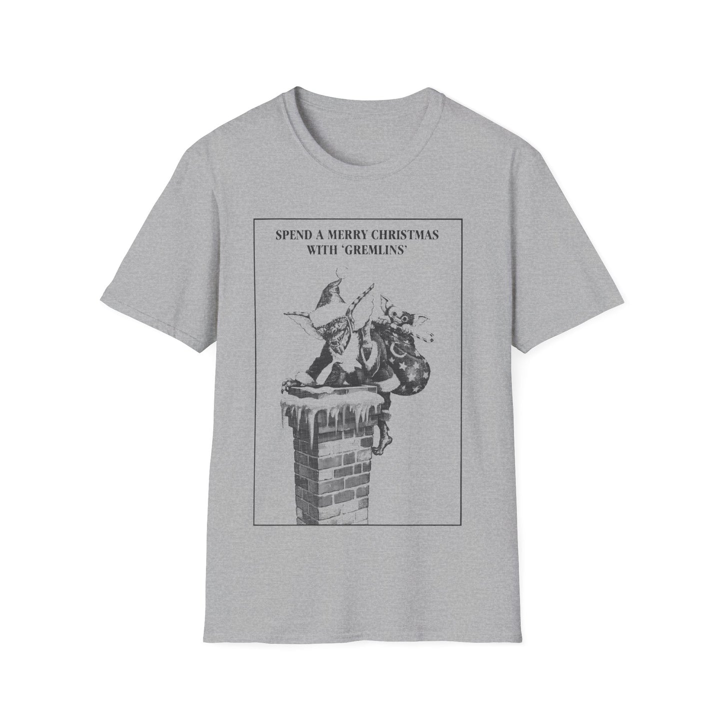 1984 gremlins christmas advertisement black 'n' white TSHIRT