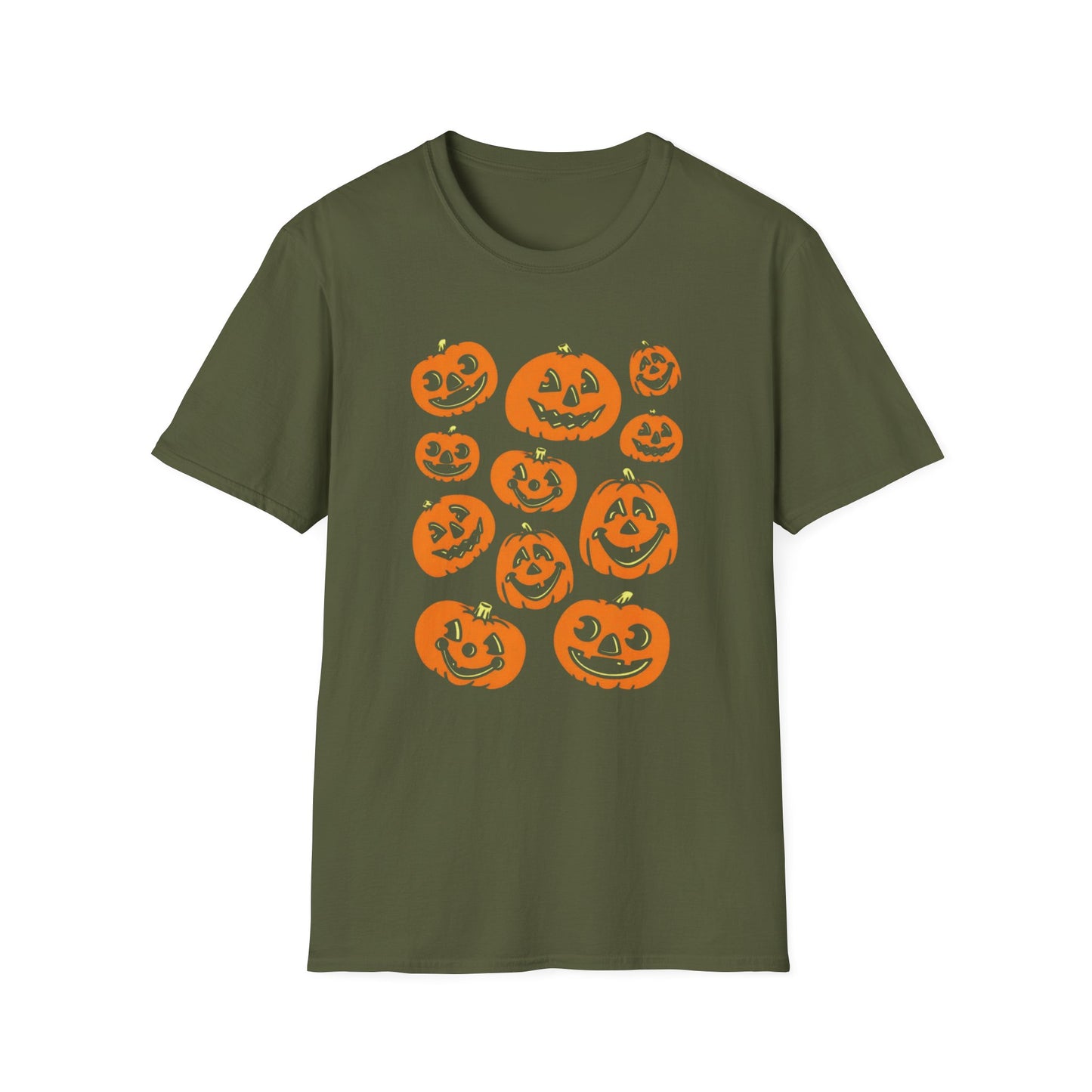 halloween jacko lantern pattern black tshirt