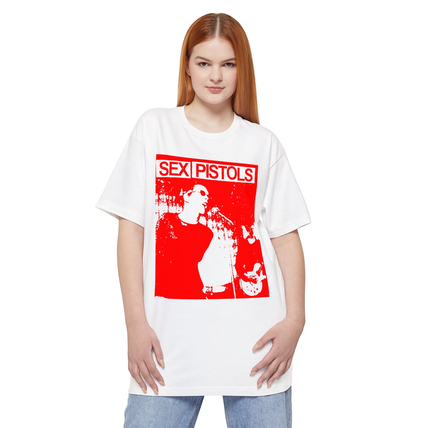 oversized sex pistols bootleg fan art in red unisex tall beefy tshirt