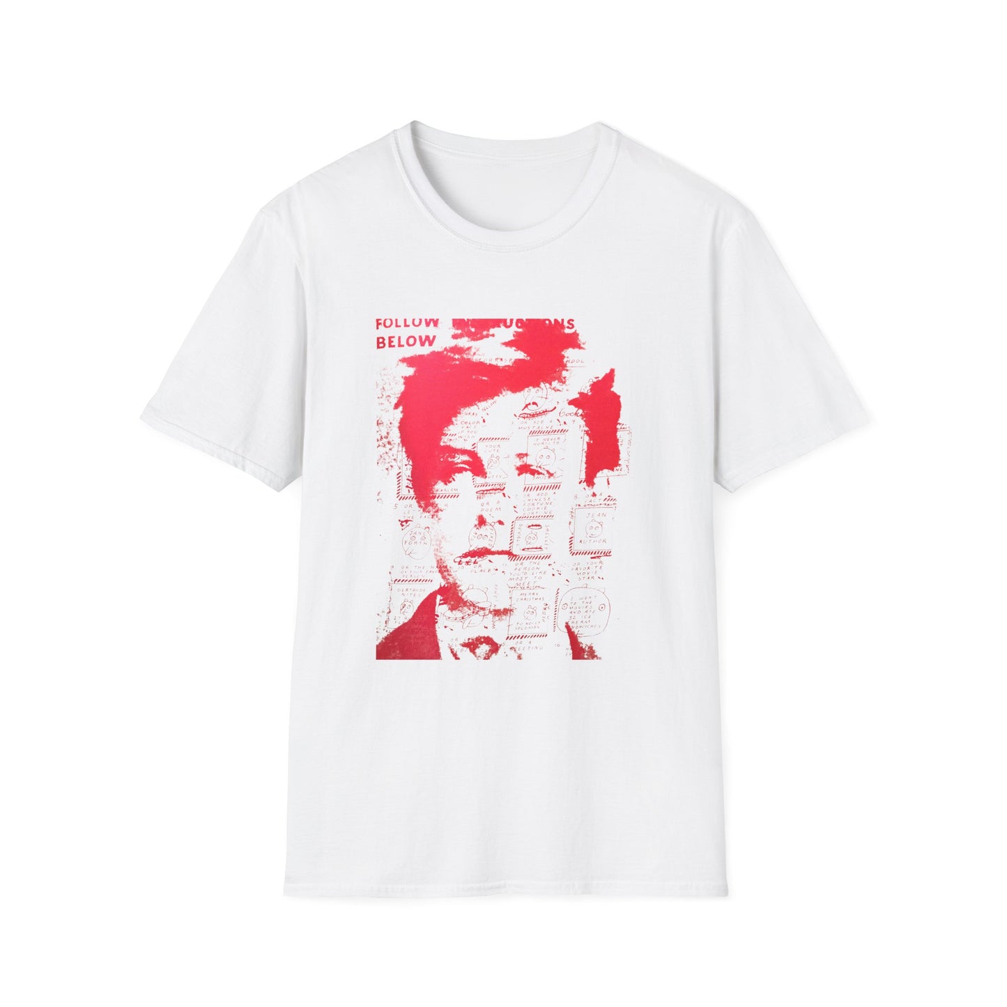 ray johnson arthur rimbaud art in red tshirt