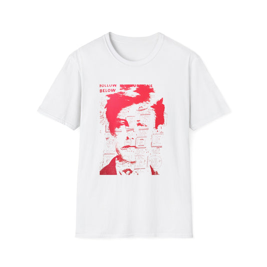 ray johnson arthur rimbaud art in red tshirt