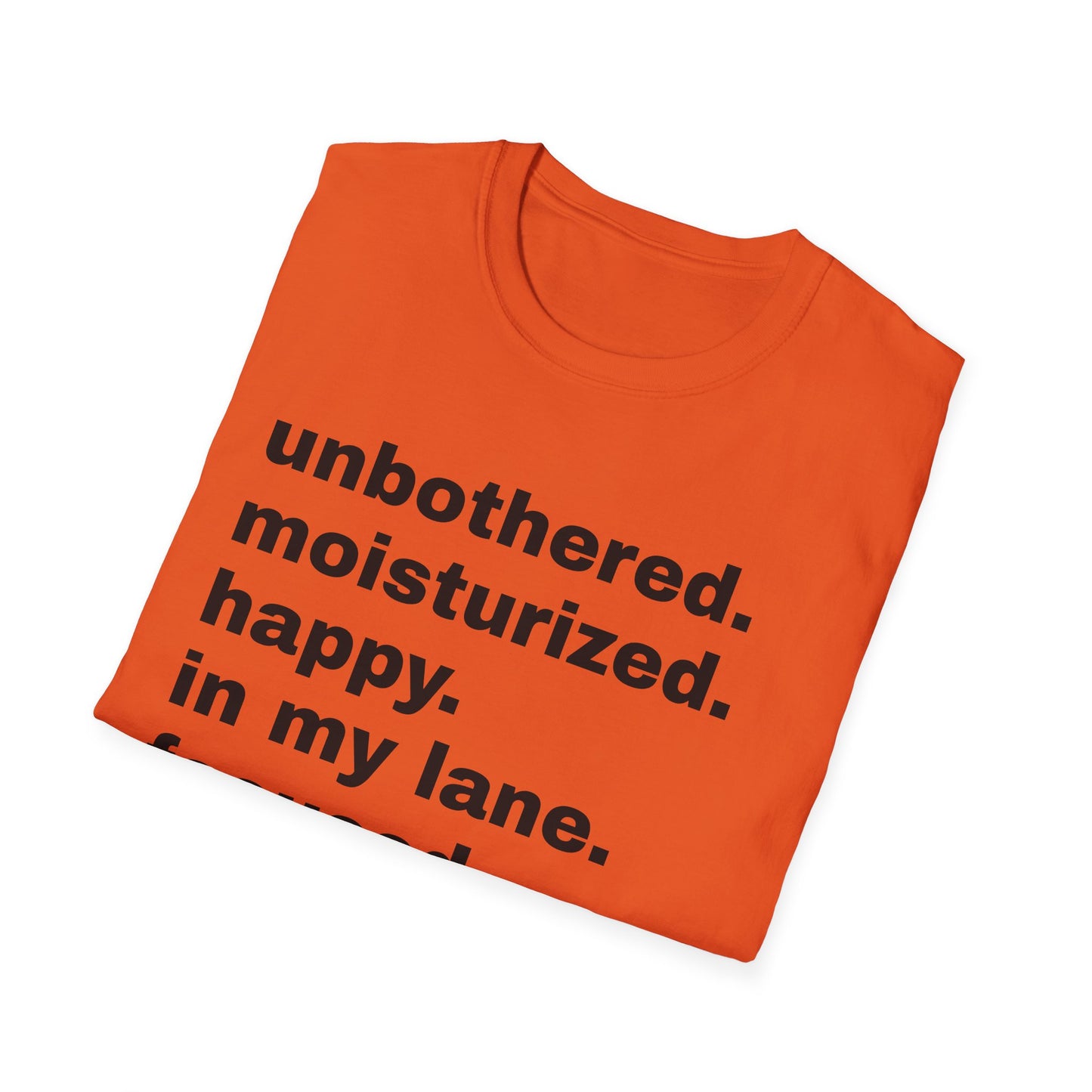 unbothered. moisturized.  happy.  in my lane.  focused.  flourishing. tshirt