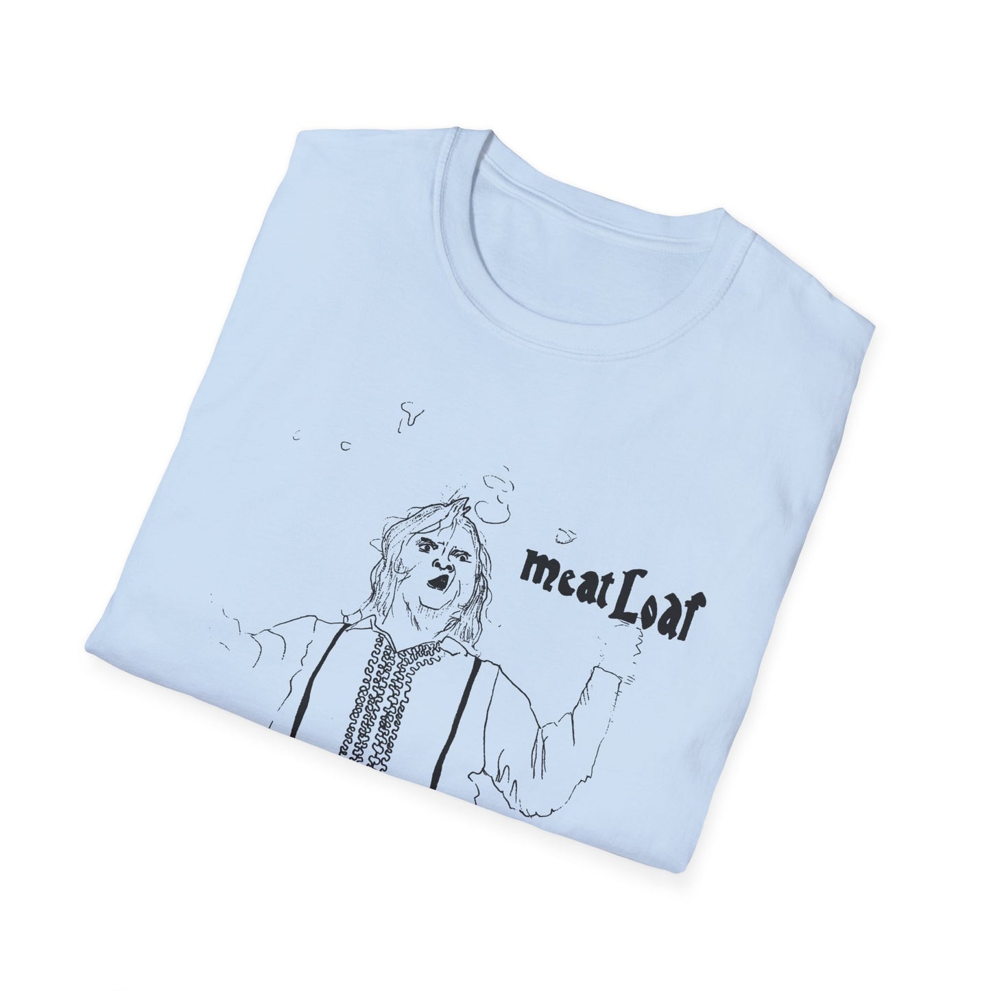 original drawing meat loaf, michael lee aday, bat out of hell singer fan art tshirt