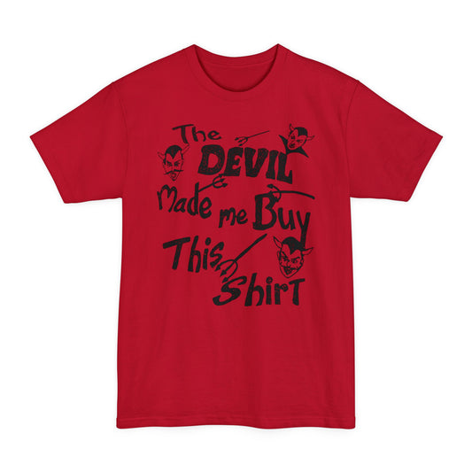oversized vintage the devil made me buy this shirt custom drawn reproduction unisex tall beefy tshirt
