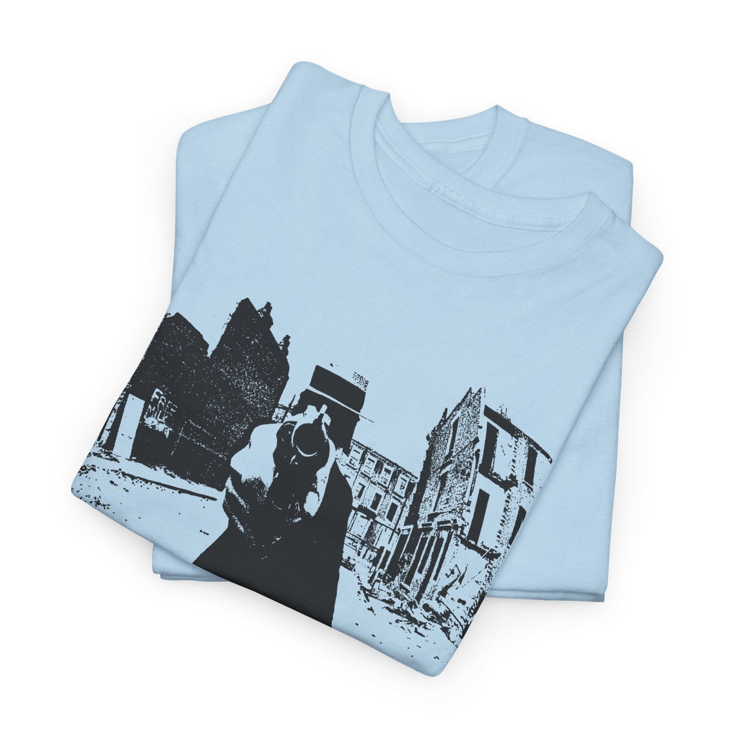 1960s counter culture magazine (friends) man with gun cover custom edit tshirt