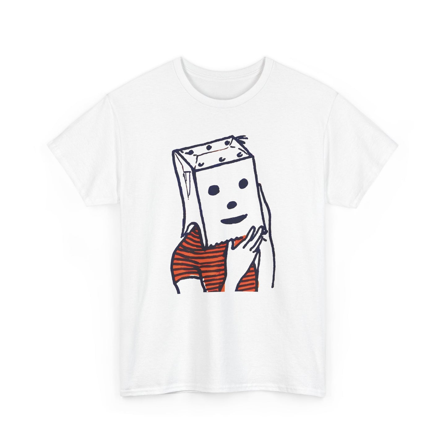 1950s magazine art paper bag halloween mask graphic tshirt