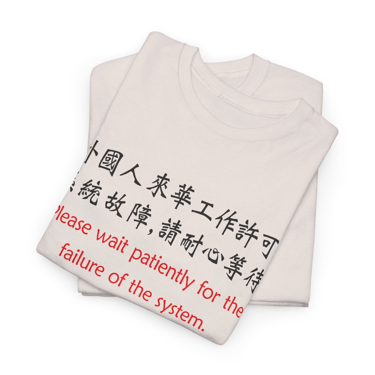 chinese work permit meme please wait for the failure of the system tshirt