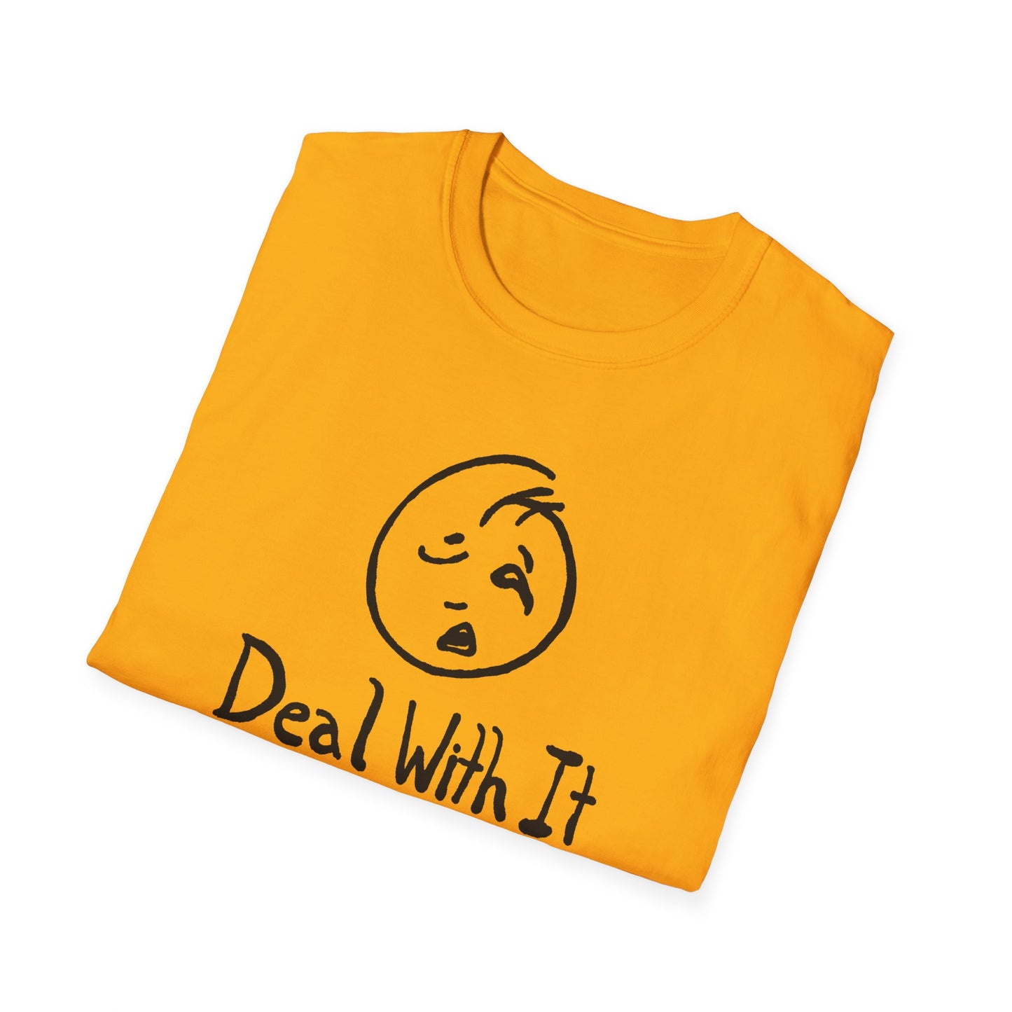 deal with it weird sad guy tshirt